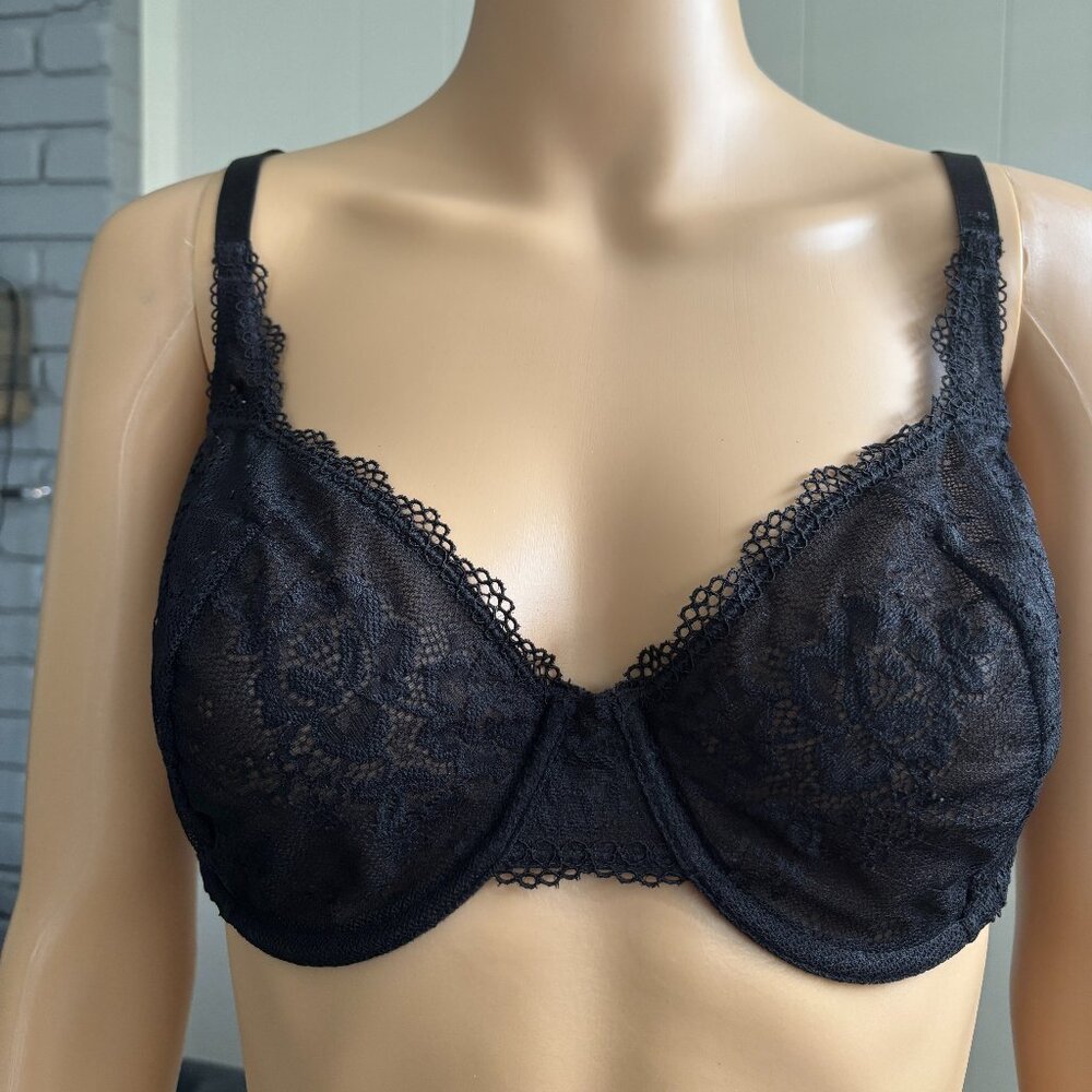 DKNY Underwire Unlined Bra Black Lace 36D